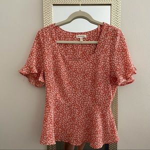 Floral soft peplum top